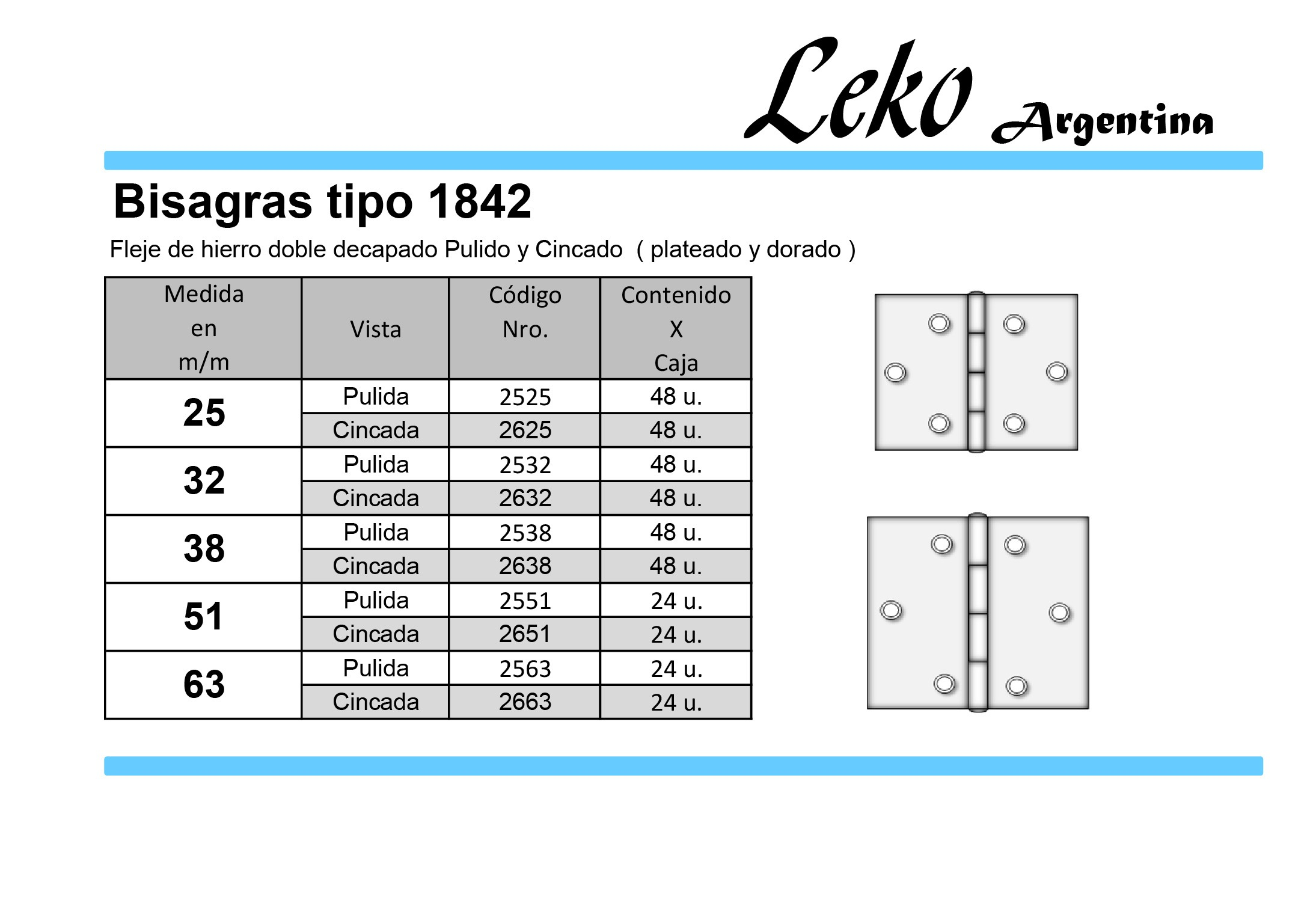 HERRAJES FABRICA BISAGRAS / LEKO ARGENTINA / BISAGRAS PARA OBRA ...